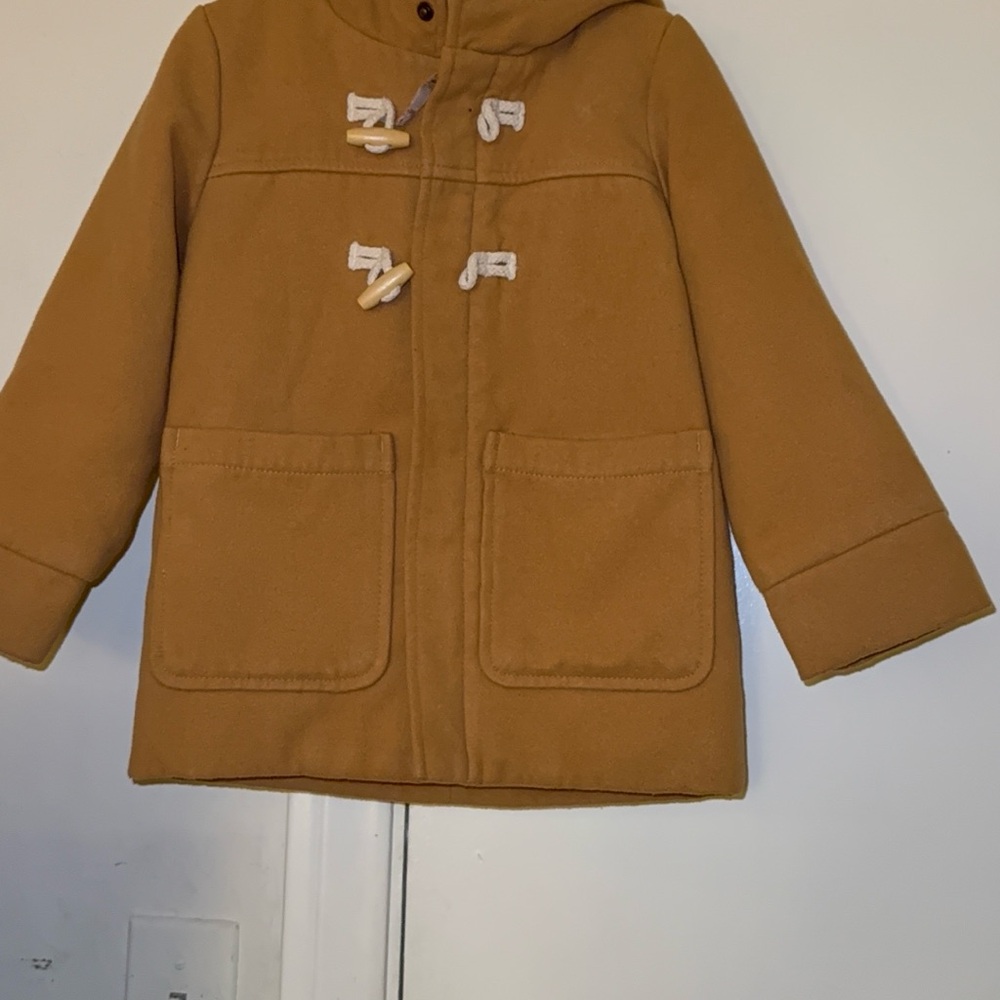 Cat & Jack Kids' Hooded Toggle Pea Coat in Mustard
